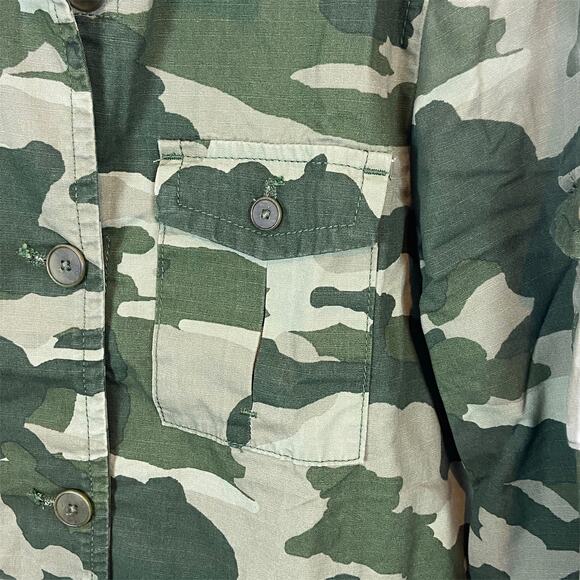 J. Crew Camouflage Garment Dyed Lightweight Shacket In Green Size Small - Picture 2 of 14